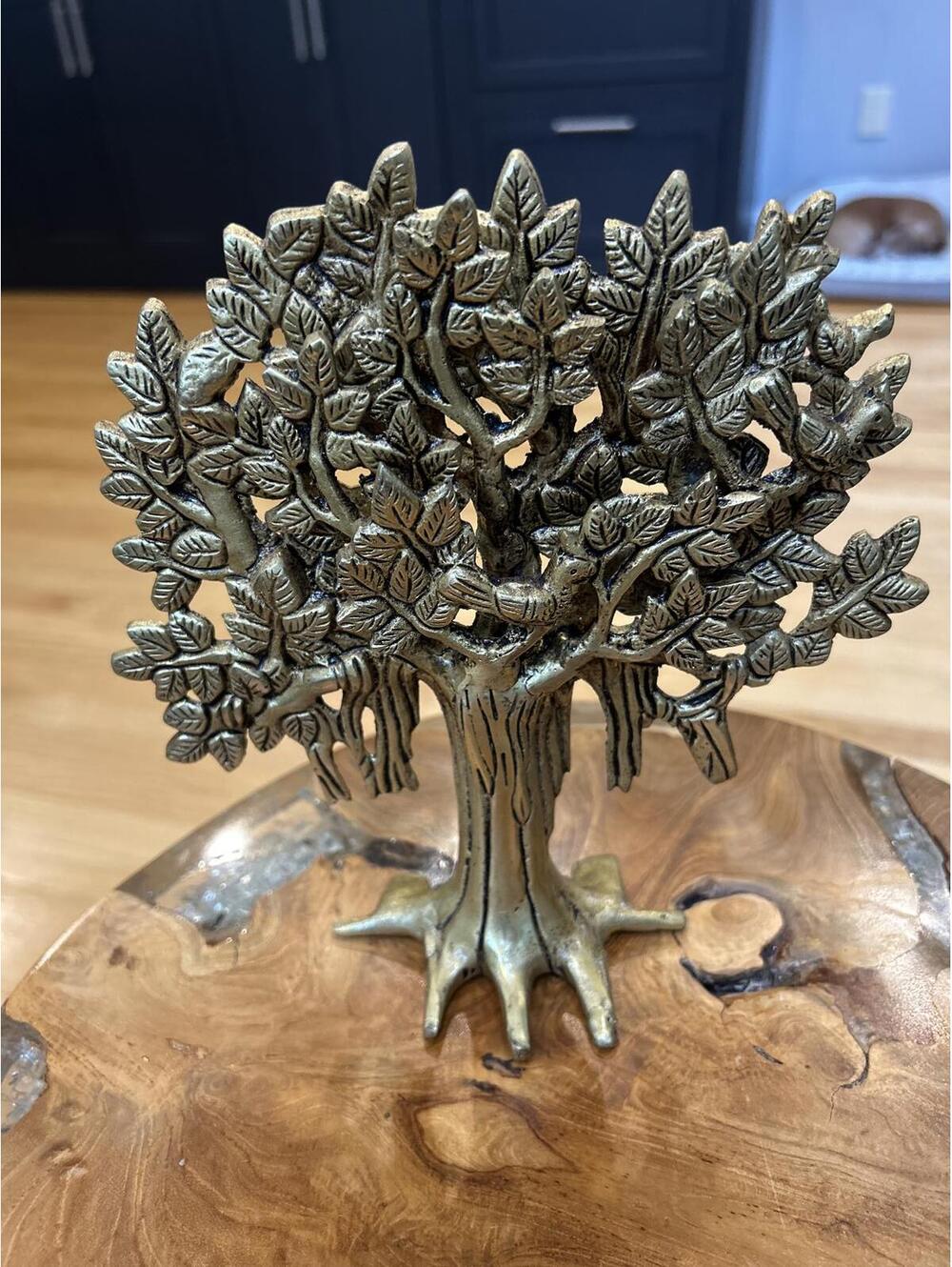 Brass Kalpavriksha Tree Sculpture: Hindu Banyan